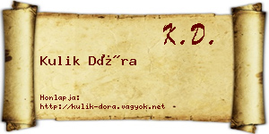 Kulik Dóra névjegykártya